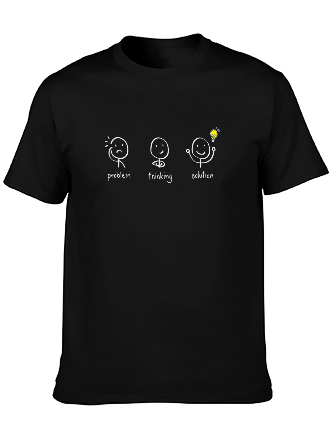 Problem Thinking Solution Black Graphic T-Shirt