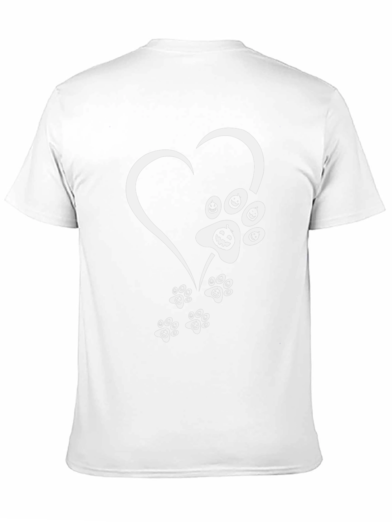 Halloween Heart Paw Print T-Shirt