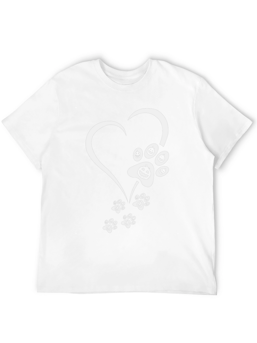 Halloween Heart Paw Print T-Shirt