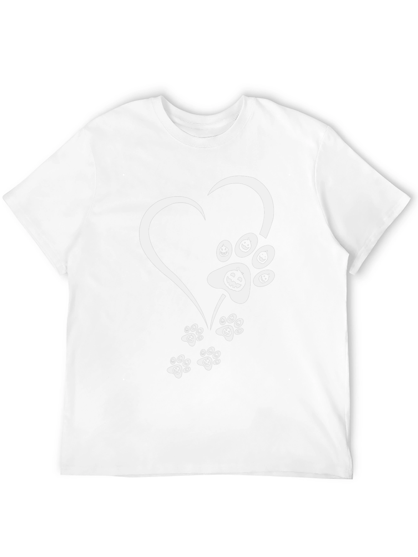 Halloween Heart Paw Print T-Shirt