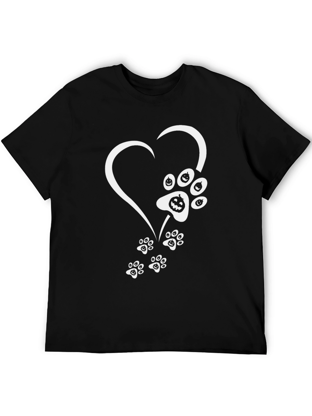 Halloween Heart Paw Print T-Shirt