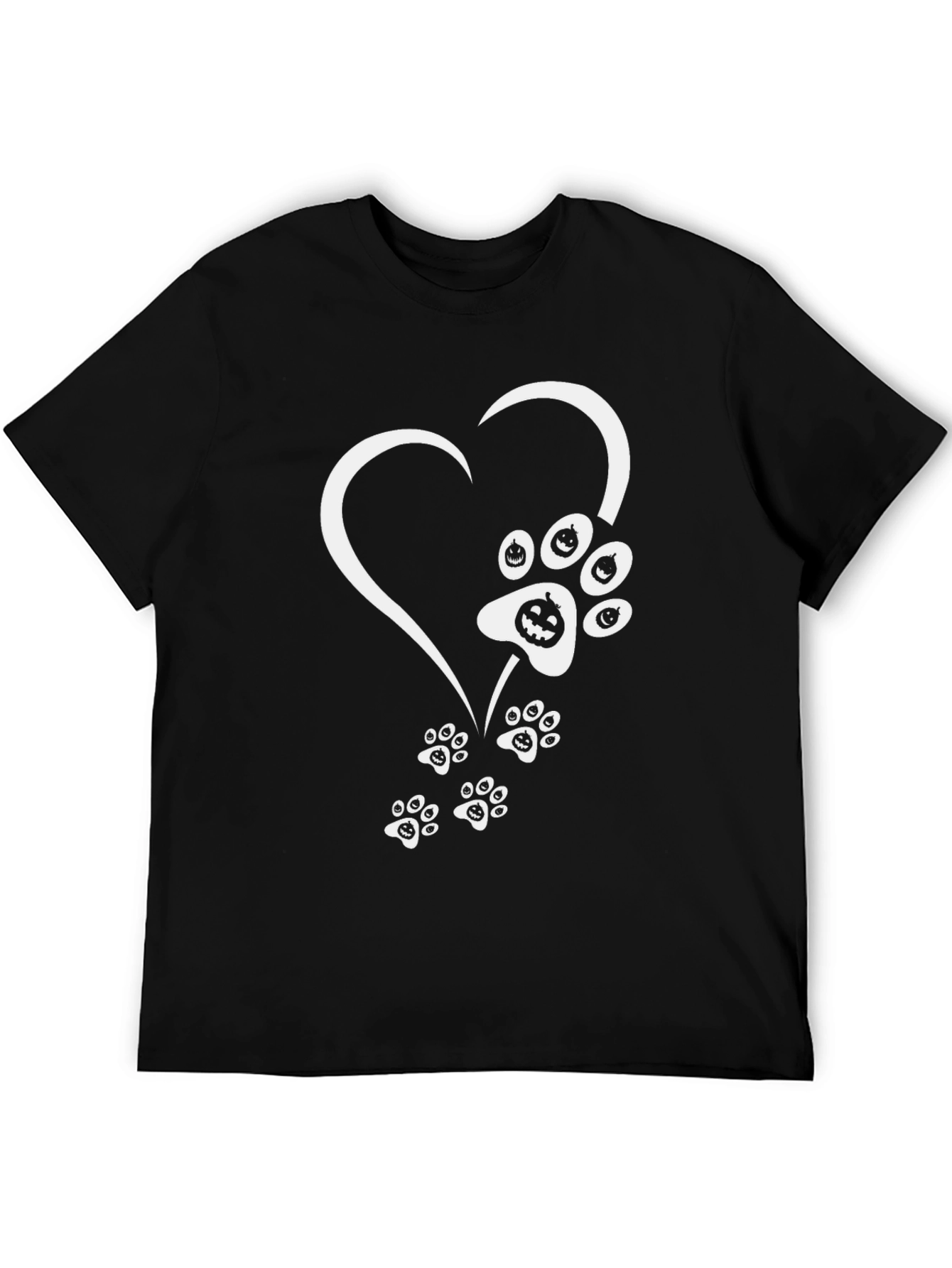 Halloween Heart Paw Print T-Shirt