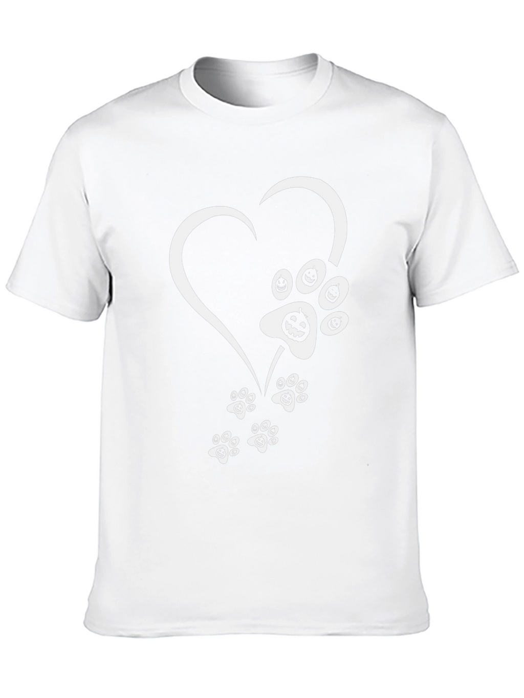 Halloween Heart Paw Print T-Shirt