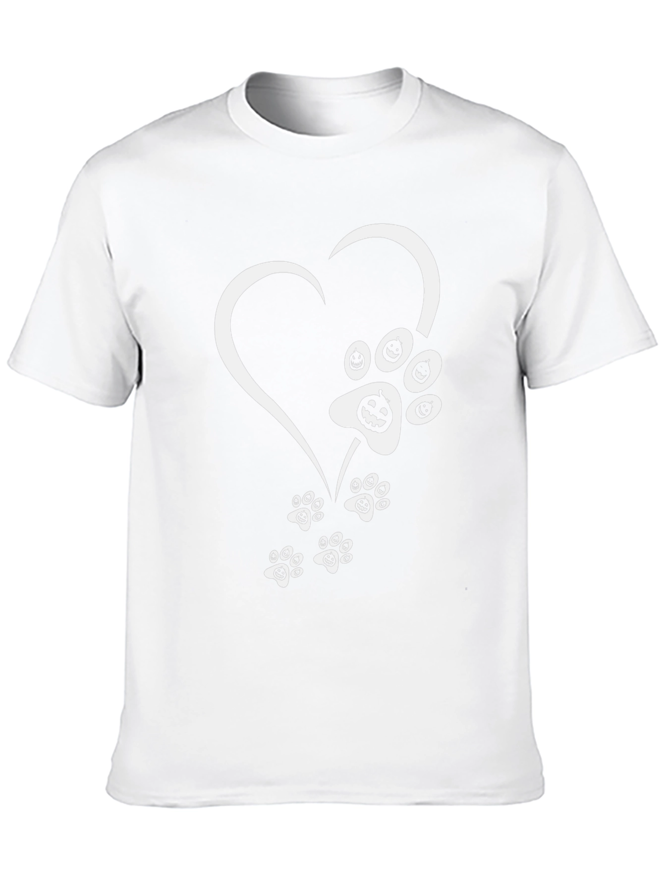 Halloween Heart Paw Print T-Shirt