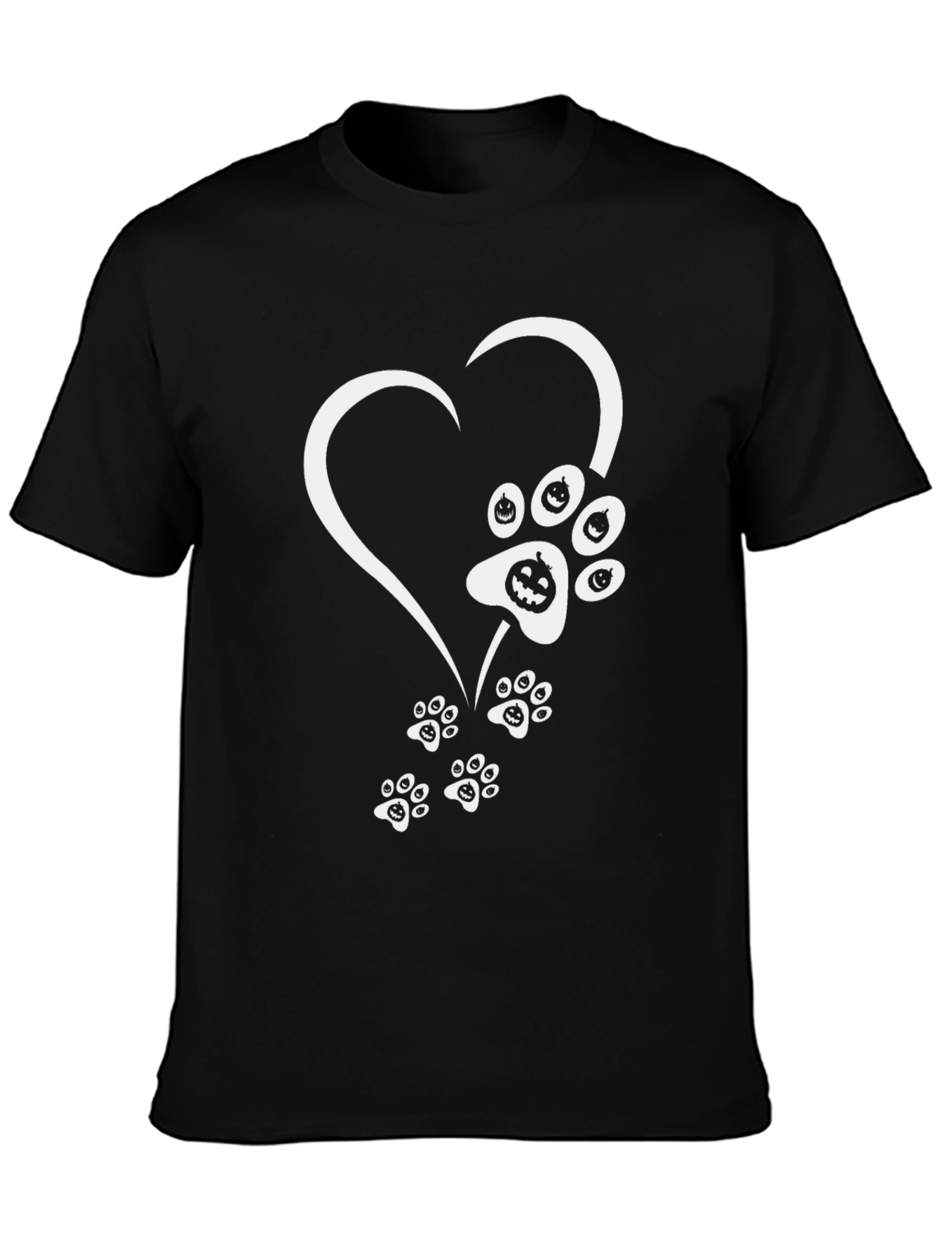 Halloween Heart Paw Print T-Shirt