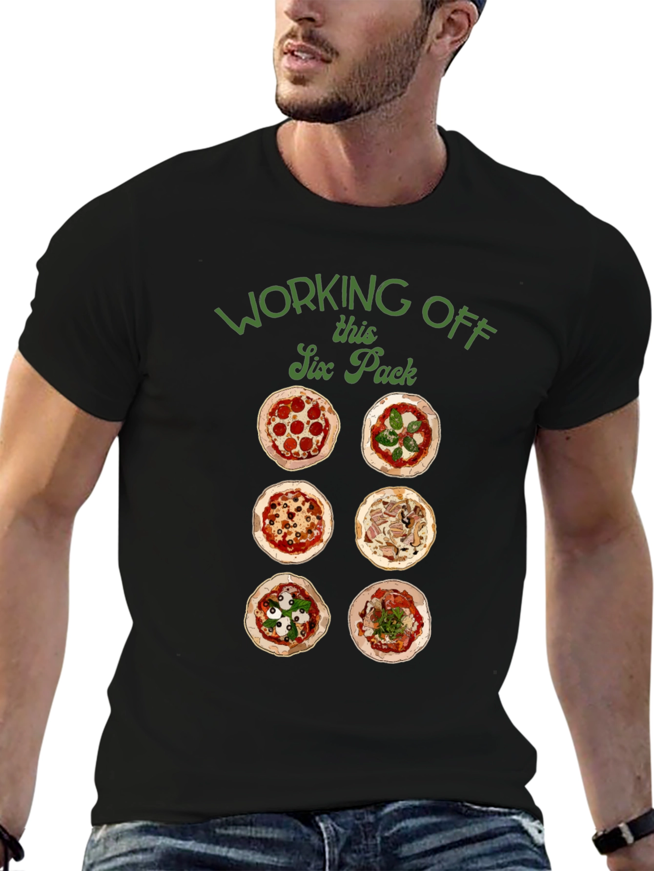 Funny Pizza Six Pack T-Shirt