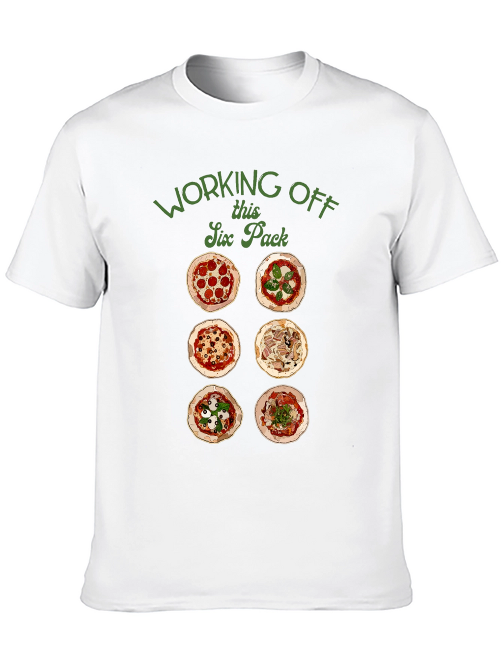 Funny Pizza Six Pack T-Shirt