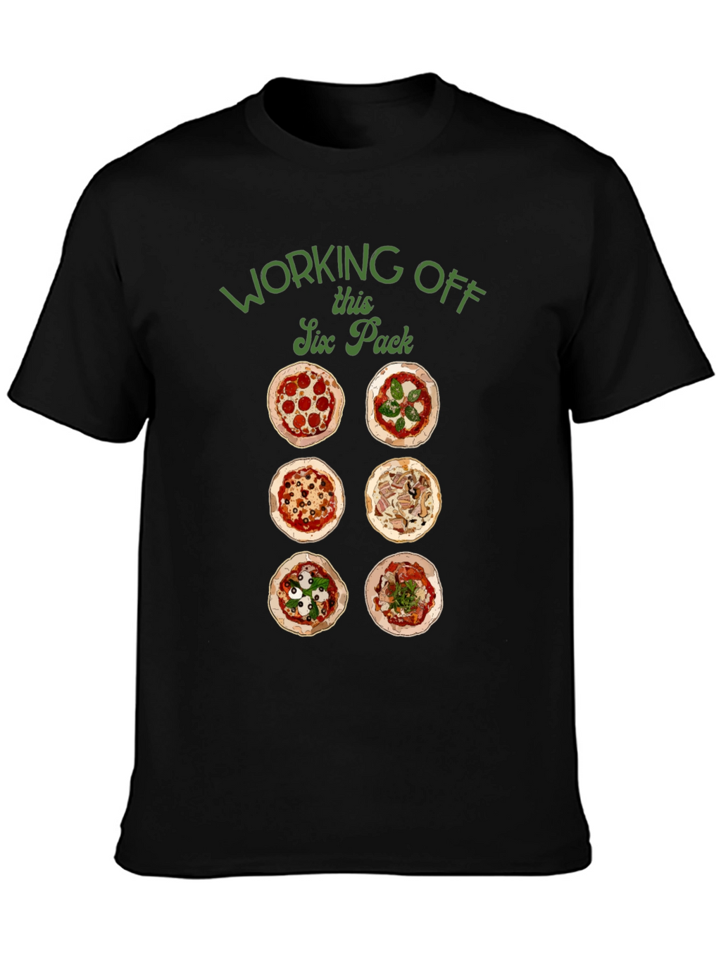 Funny Pizza Six Pack T-Shirt