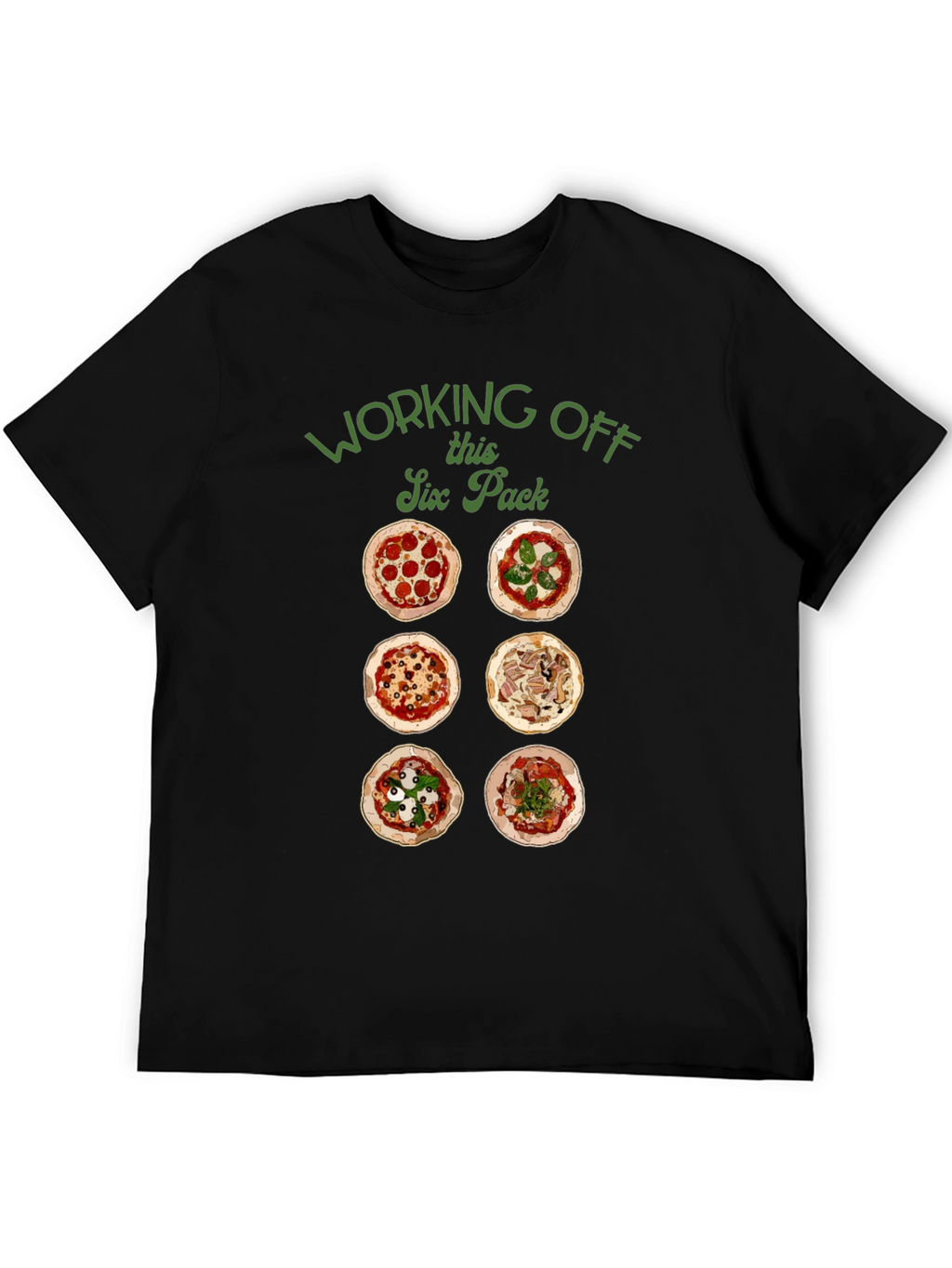 Funny Pizza Six Pack T-Shirt