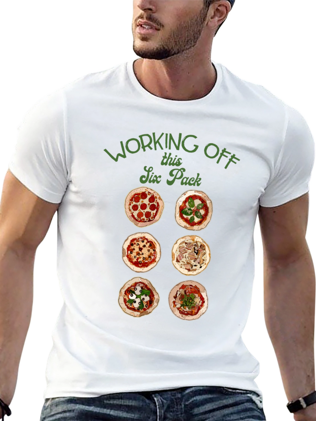 Funny Pizza Six Pack T-Shirt