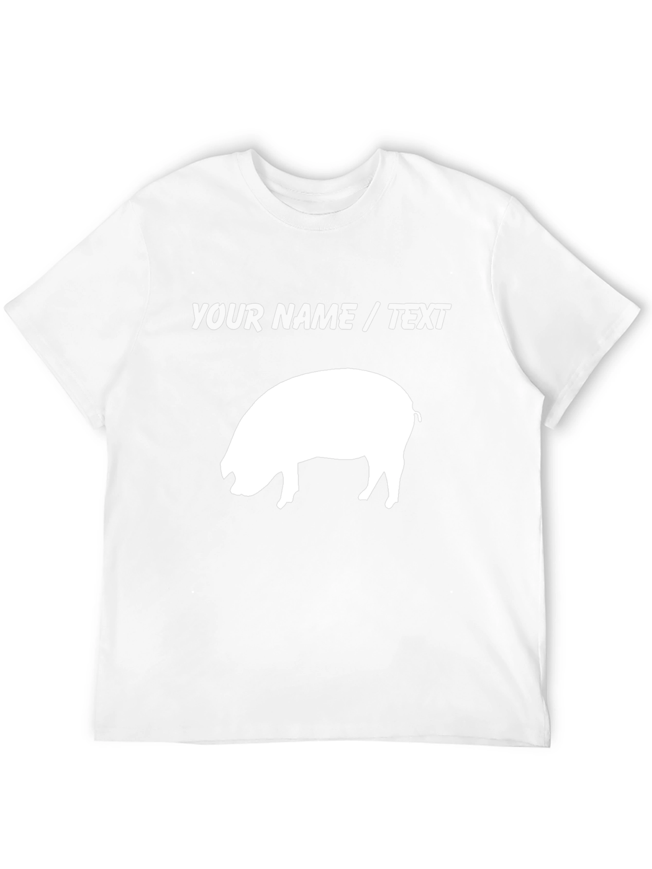 Custom Pig Graphic T-Shirt - Add Your Text!