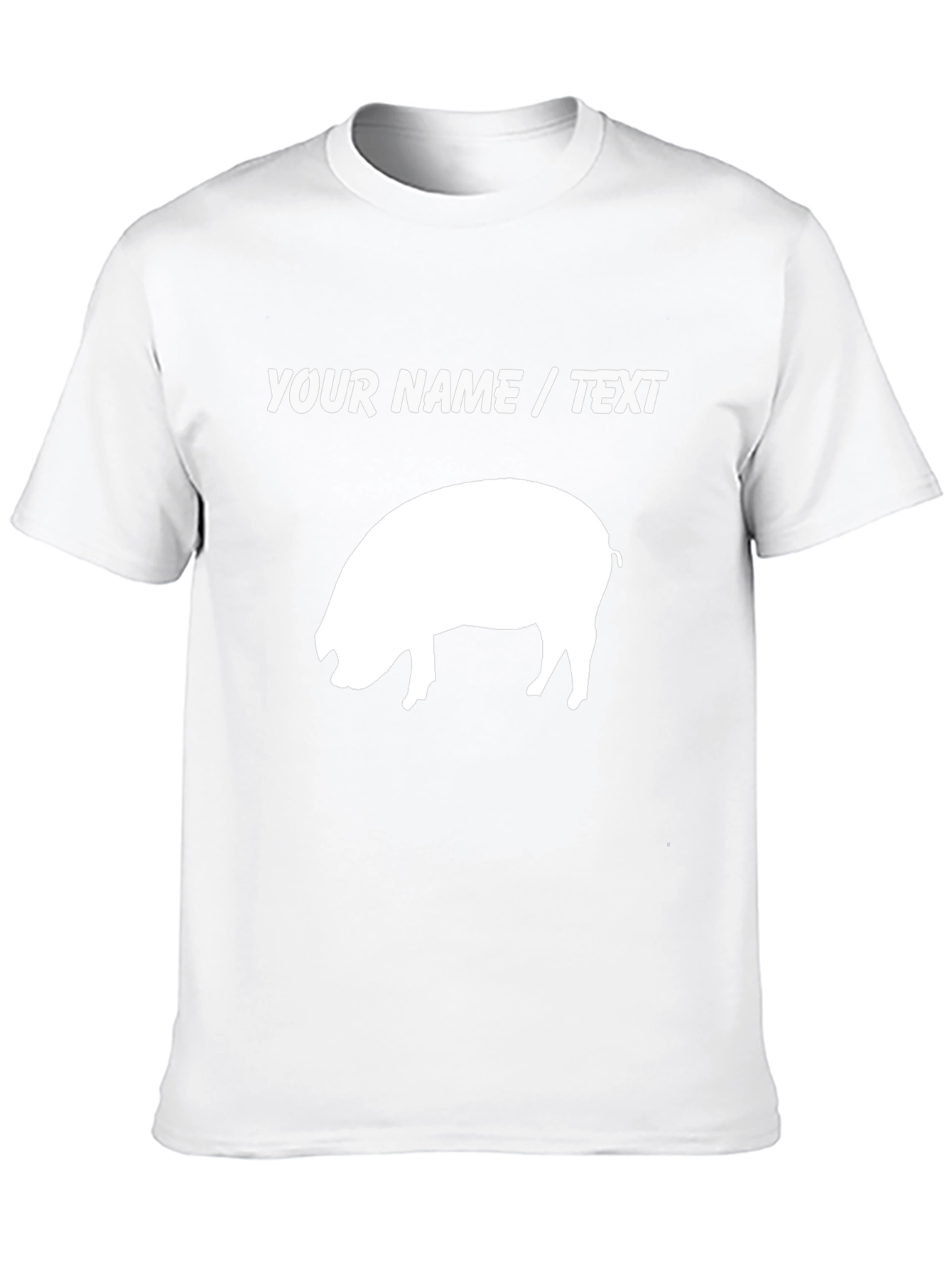 Custom Pig Graphic T-Shirt - Add Your Text!