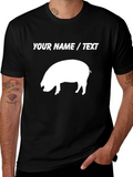 Custom Pig Graphic T-Shirt - Add Your Text!
