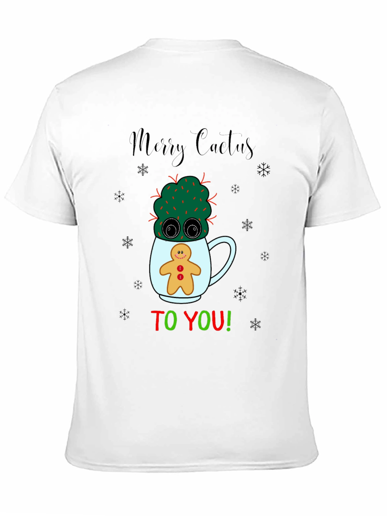 Merry Cactus Christmas Graphic T-Shirt
