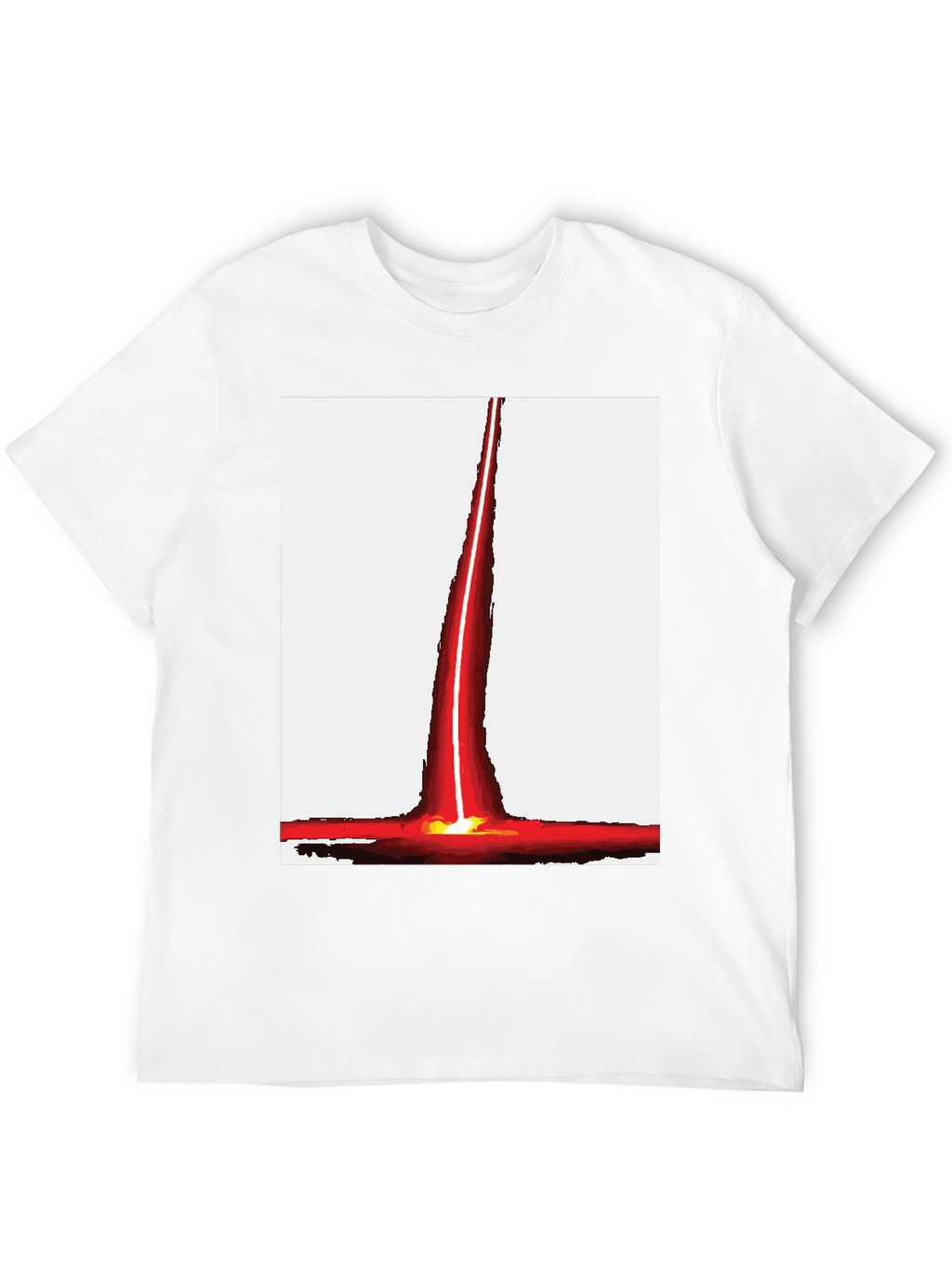 Red Beam Graphic Tee - Unique Design