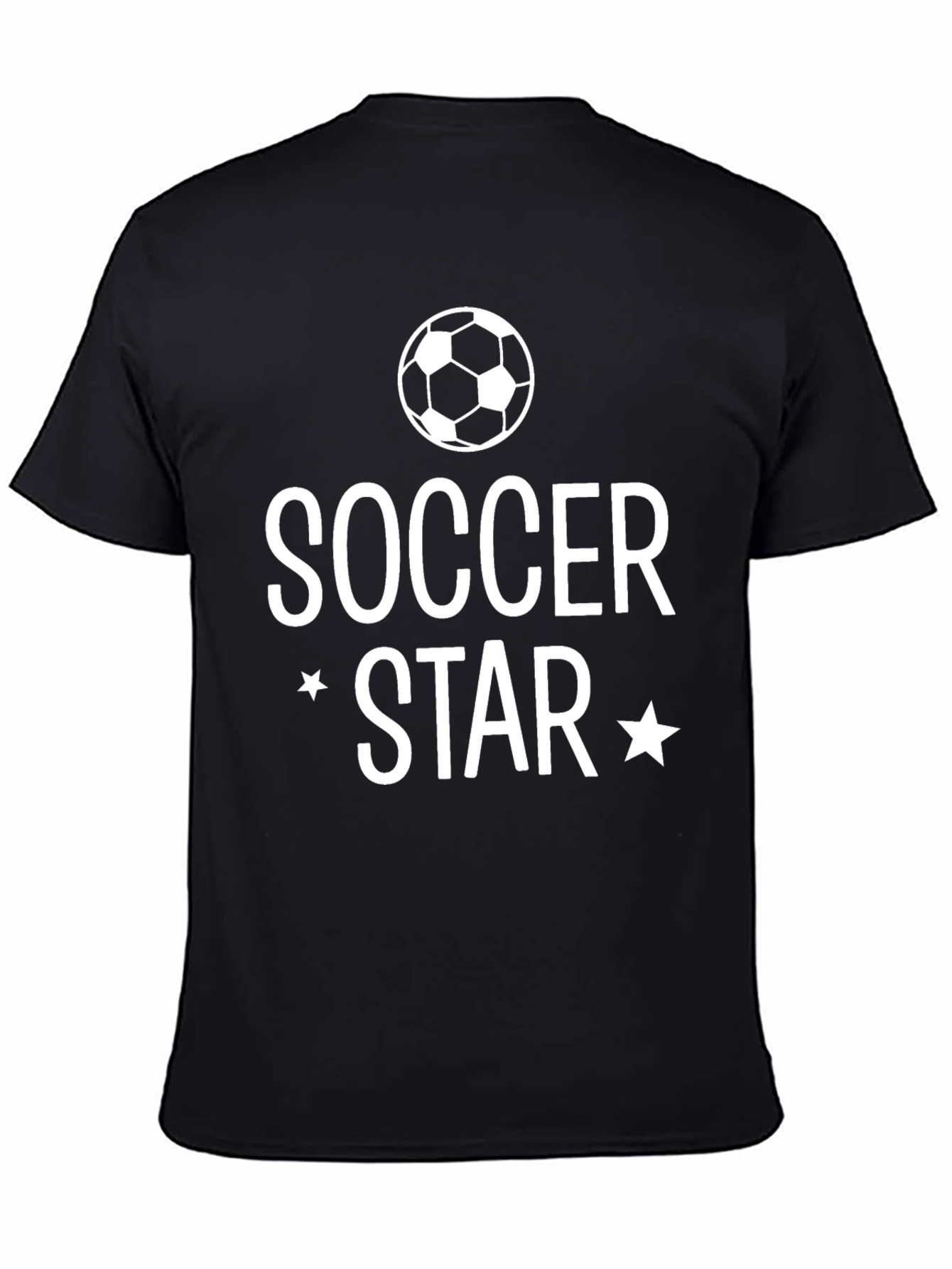 Soccer Star T-Shirt - Black Cotton Graphic Tee