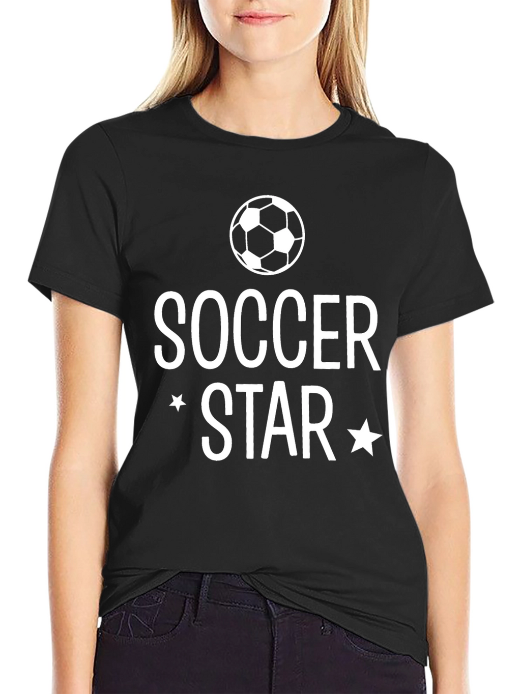 Soccer Star T-Shirt - Black Cotton Graphic Tee