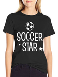 Soccer Star T-Shirt - Black Cotton Graphic Tee