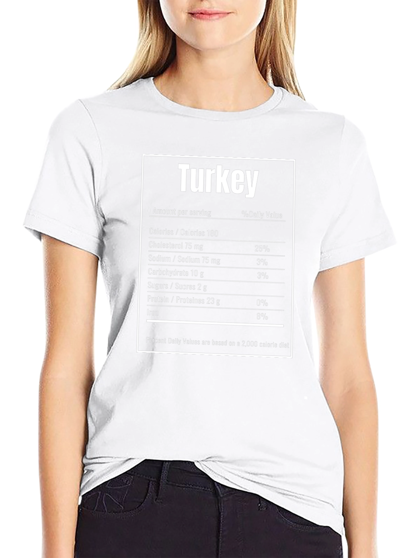 Turkey Nutrition Facts Black T-Shirt