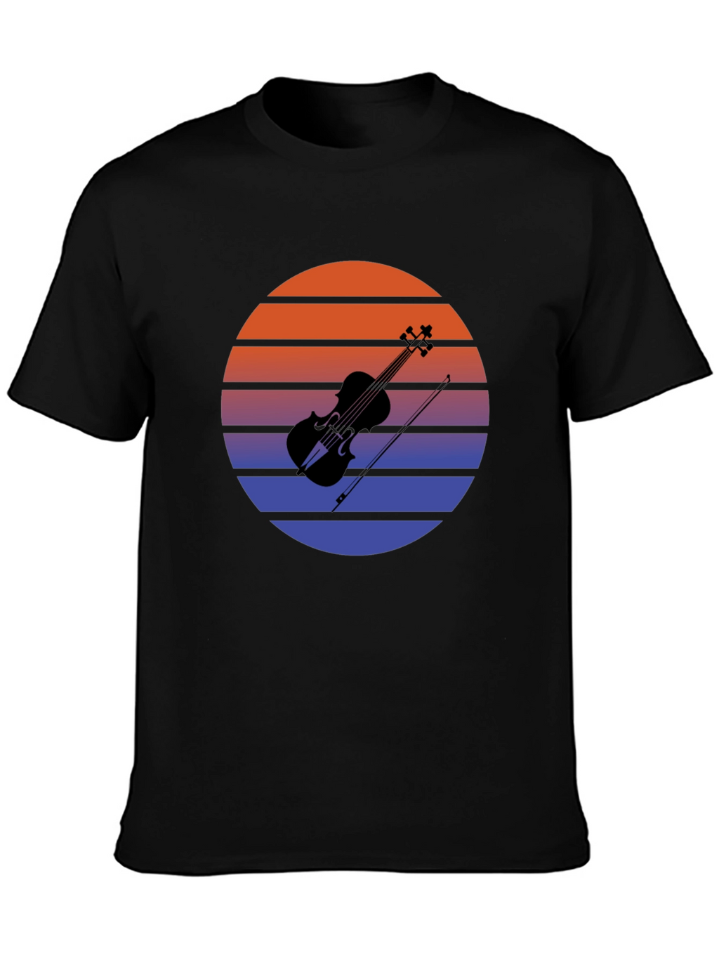 Retro Sunset Violin T-Shirt