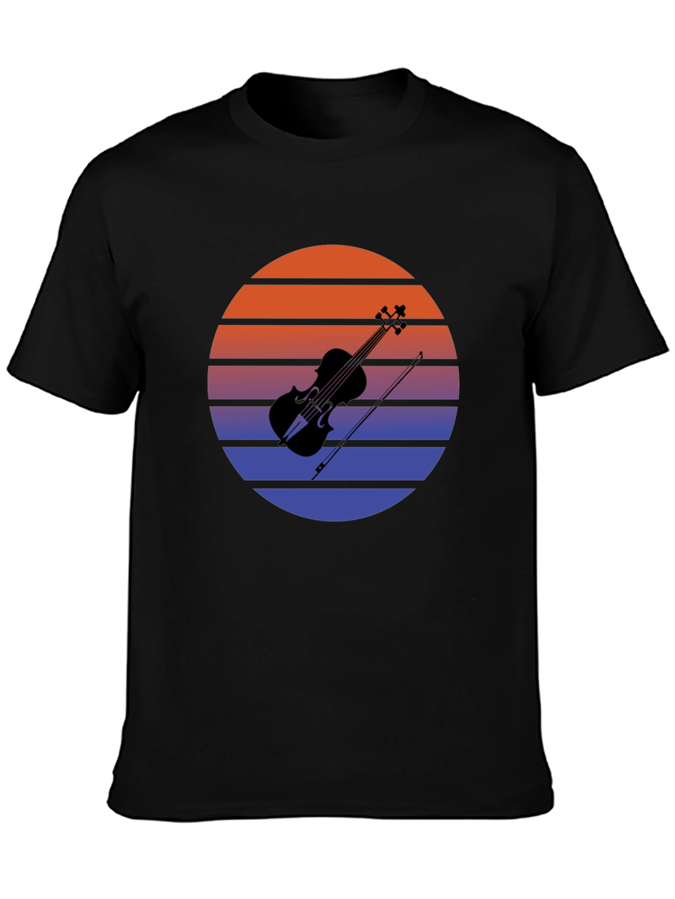 Retro Sunset Violin T-Shirt