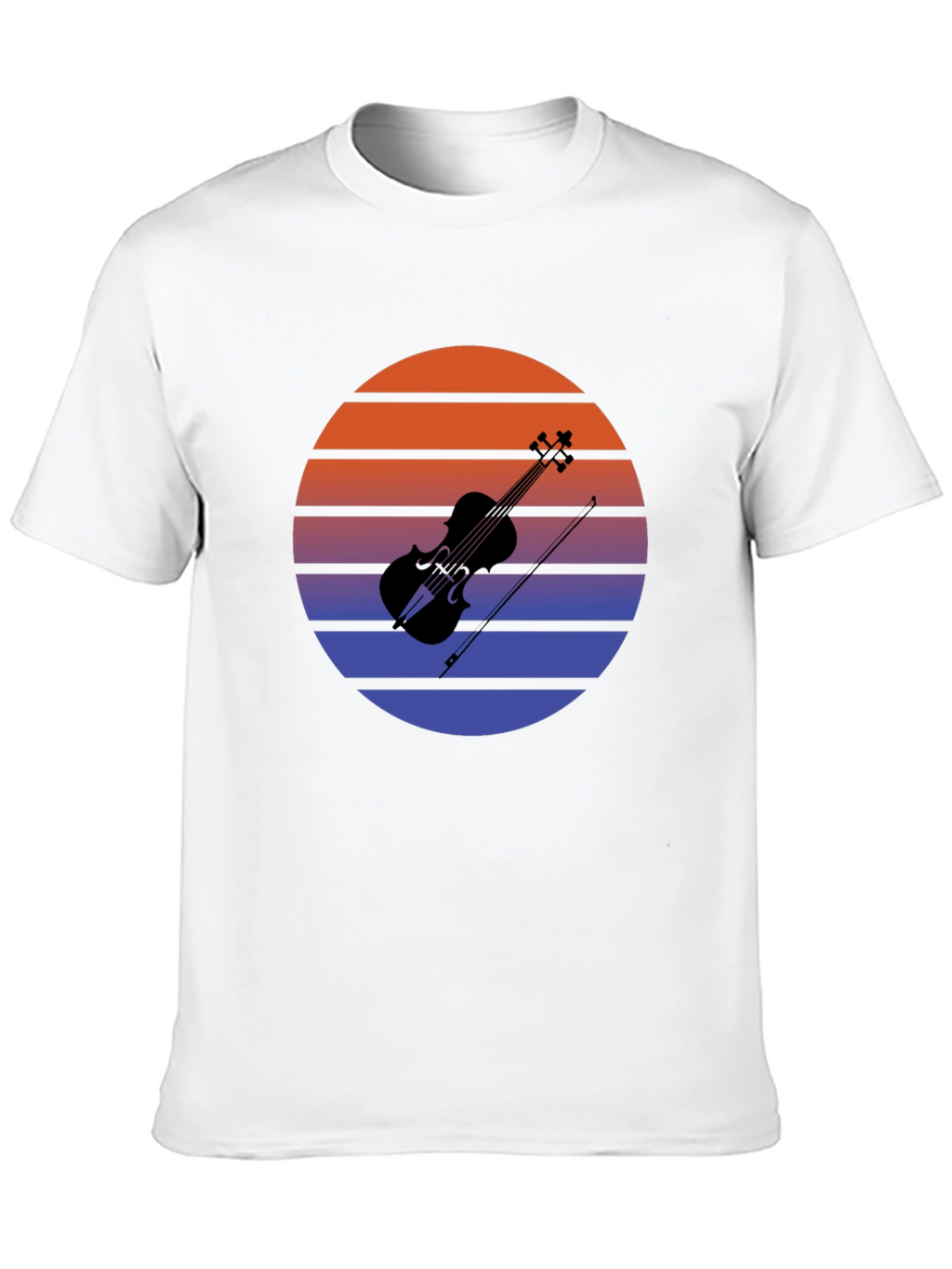 Retro Sunset Violin T-Shirt