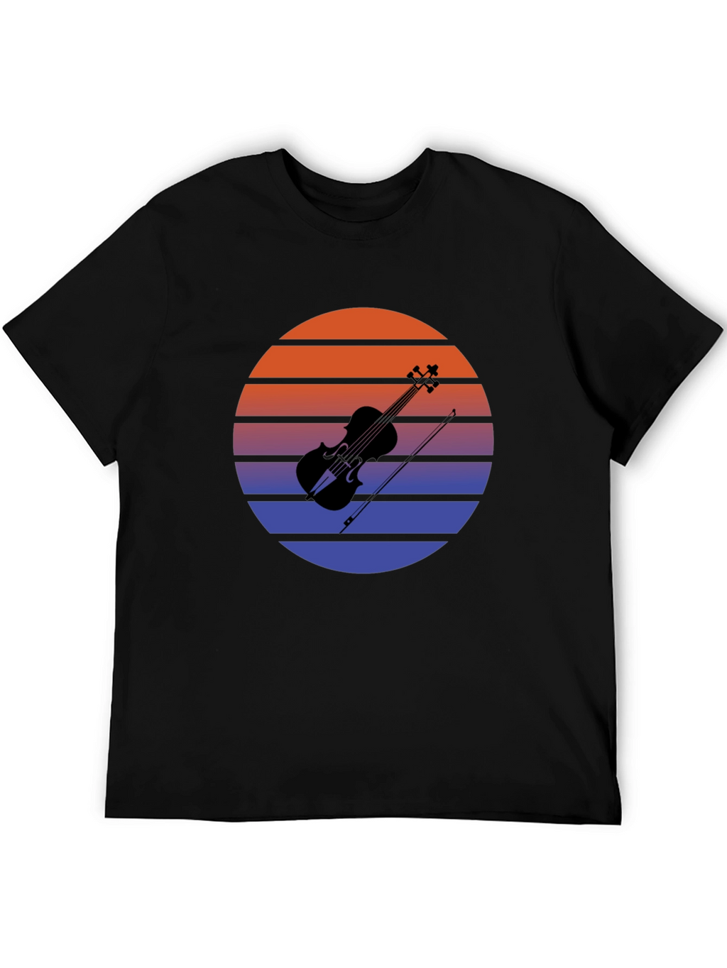 Retro Sunset Violin T-Shirt