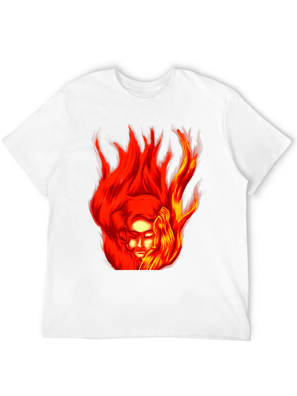 Fiery Portrait Graphic Tee - Unique Unisex Design