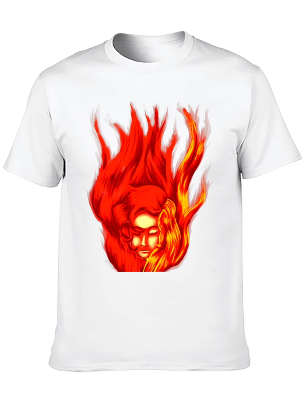 Fiery Portrait Graphic Tee - Unique Unisex Design