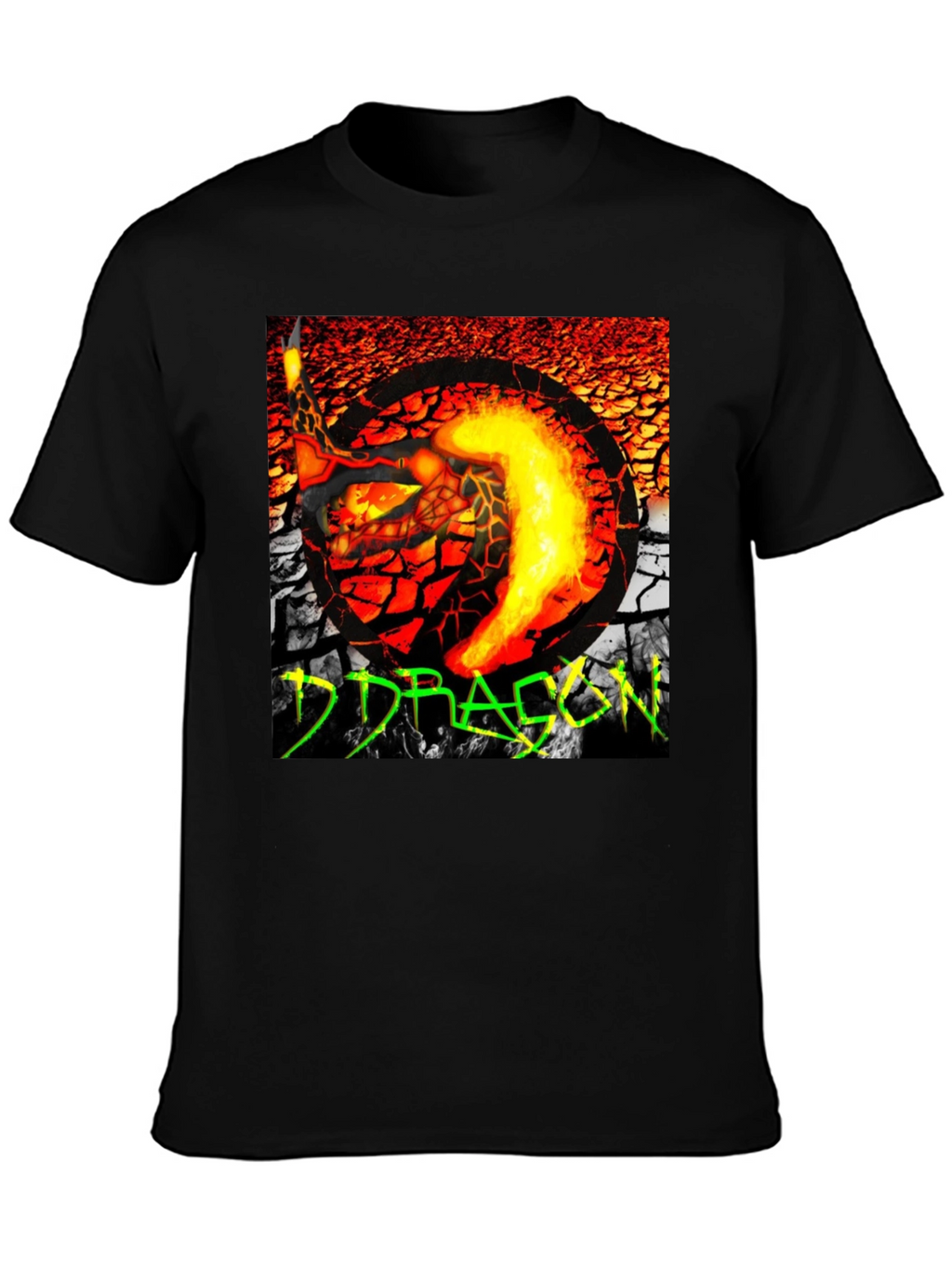 Fiery Dragon Graphic T-Shirt - Bold Design