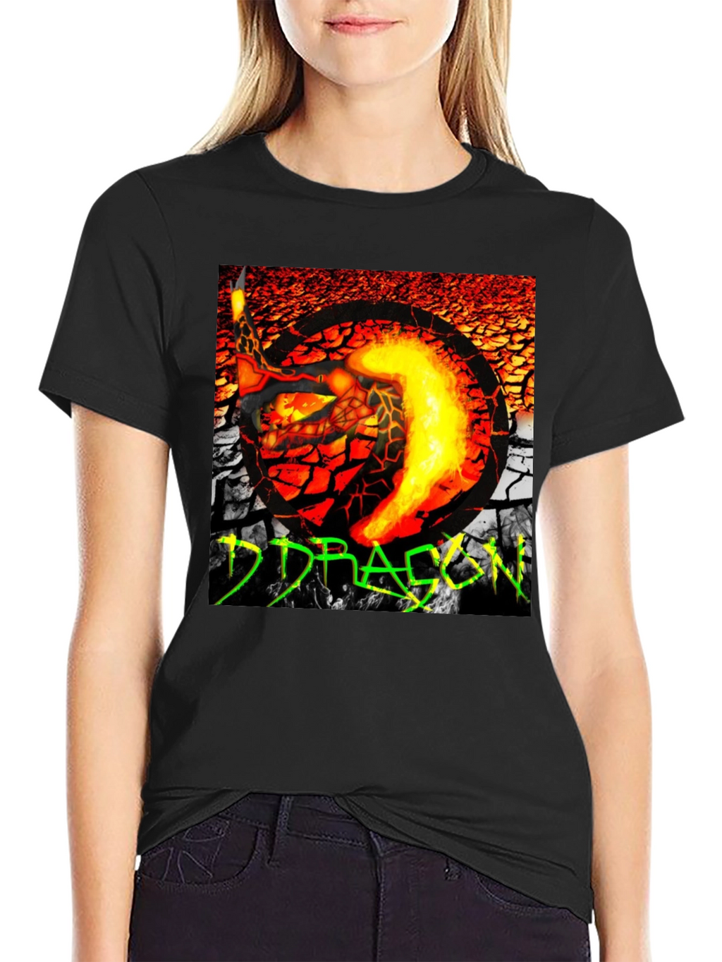 Fiery Dragon Graphic T-Shirt - Bold Design