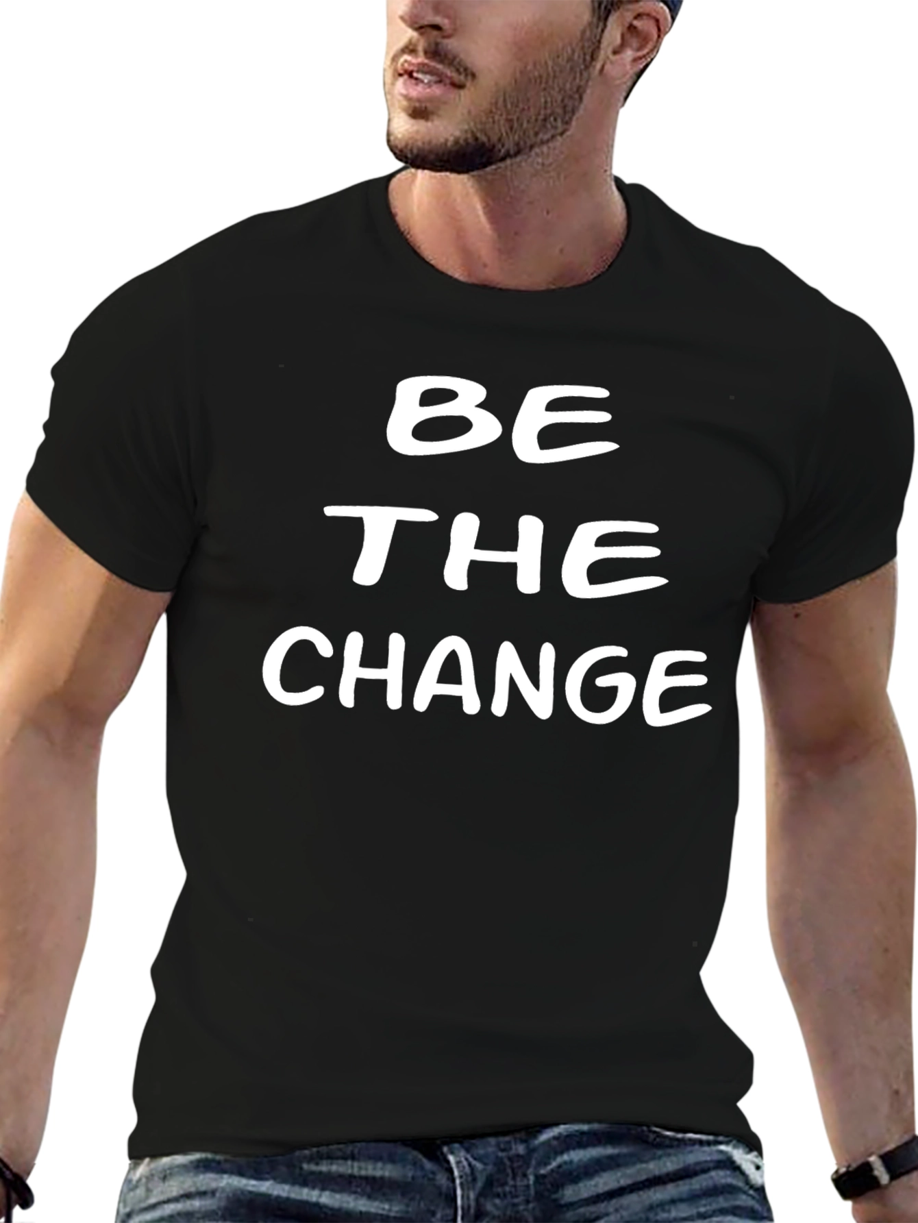 Be The Change Black Graphic Tee