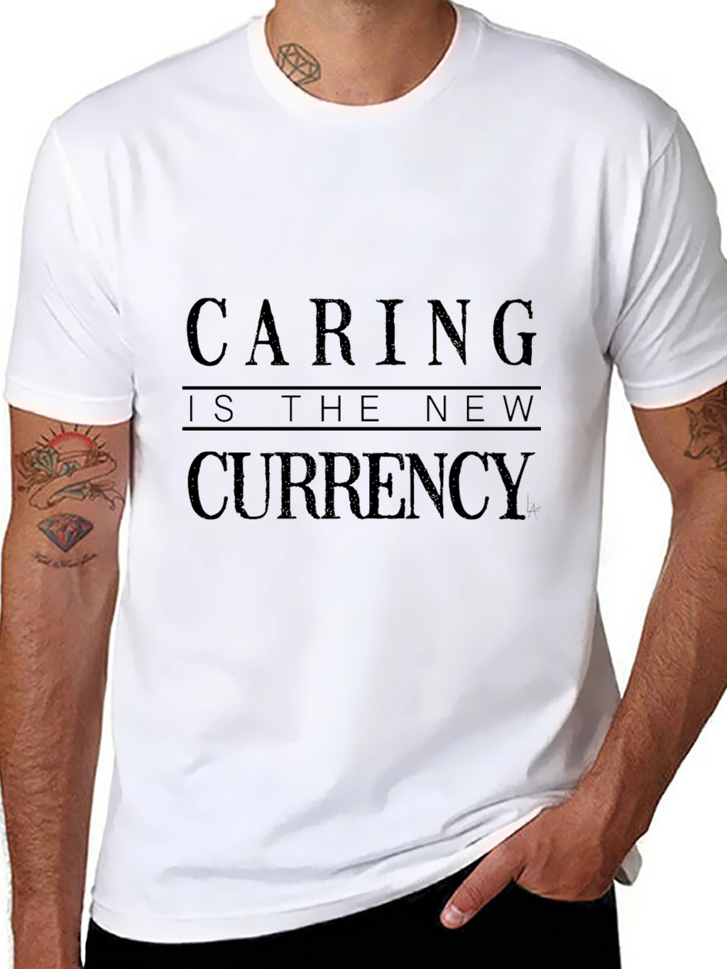 Caring is the New Currency Black T-Shirt