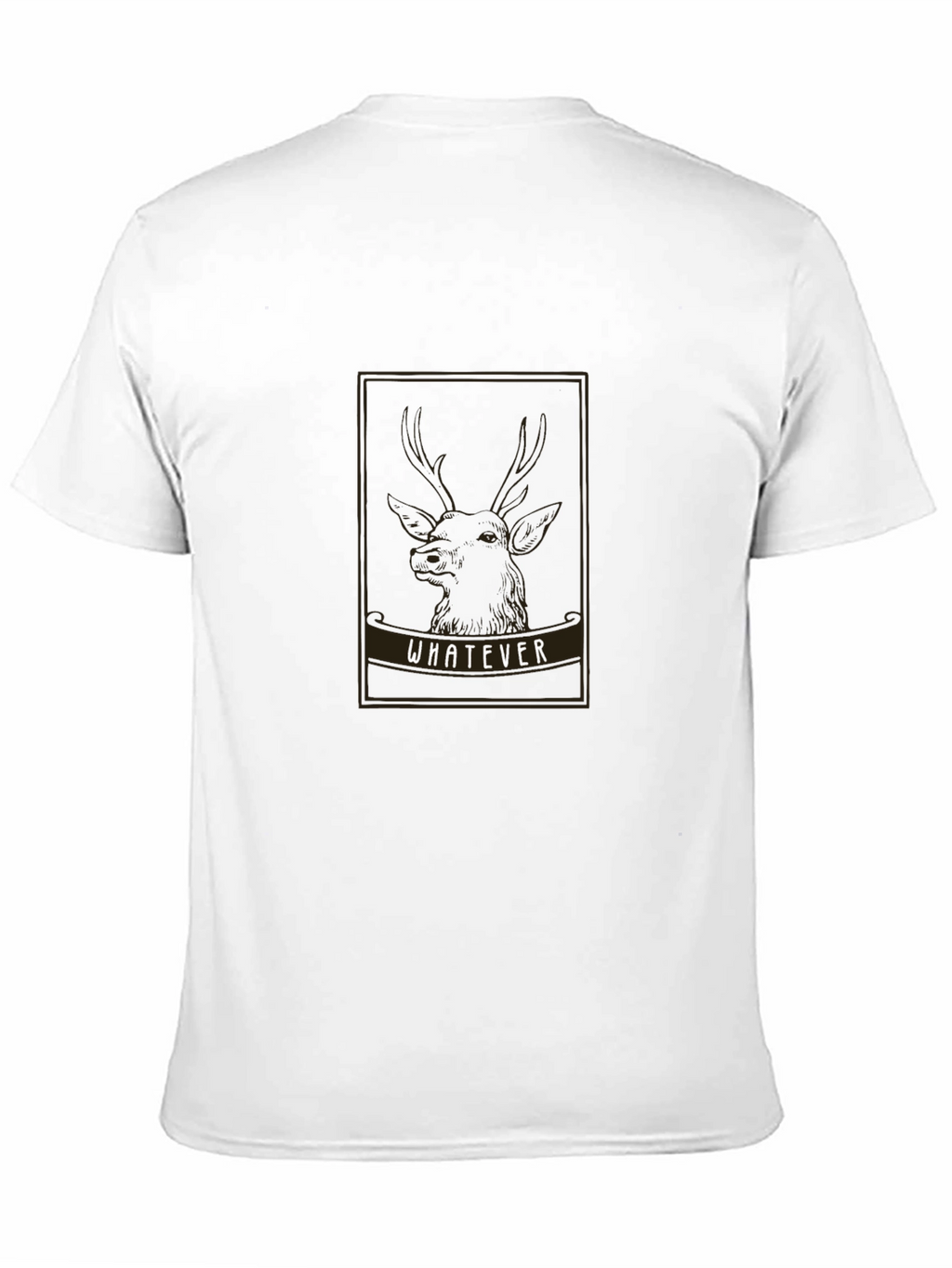 Whatever Deer Graphic Black T-Shirt