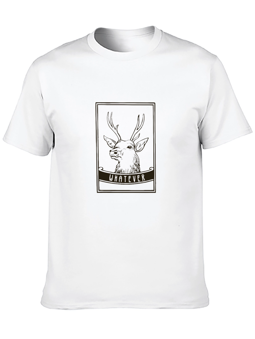 Whatever Deer Graphic Black T-Shirt