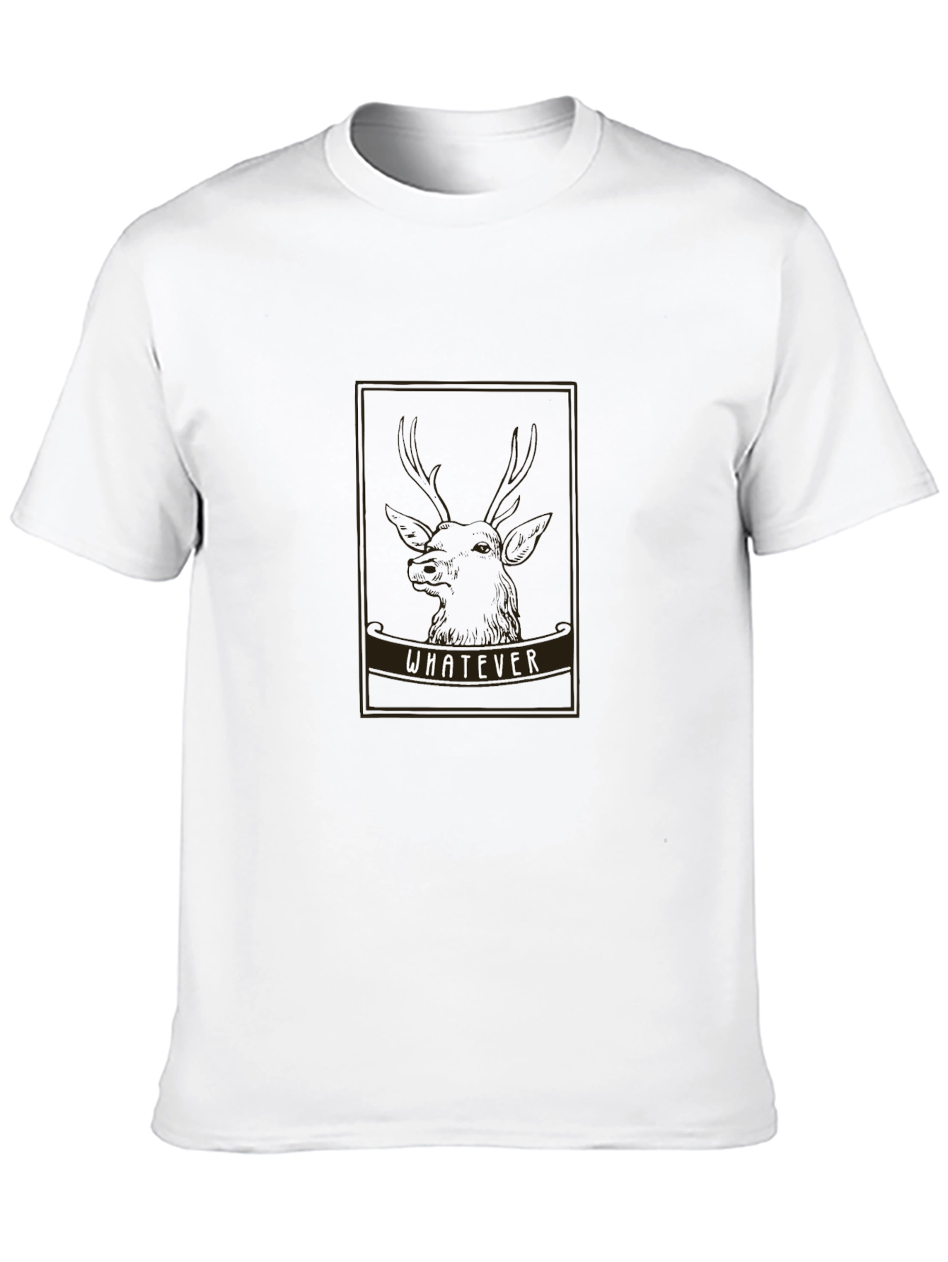 Whatever Deer Graphic Black T-Shirt