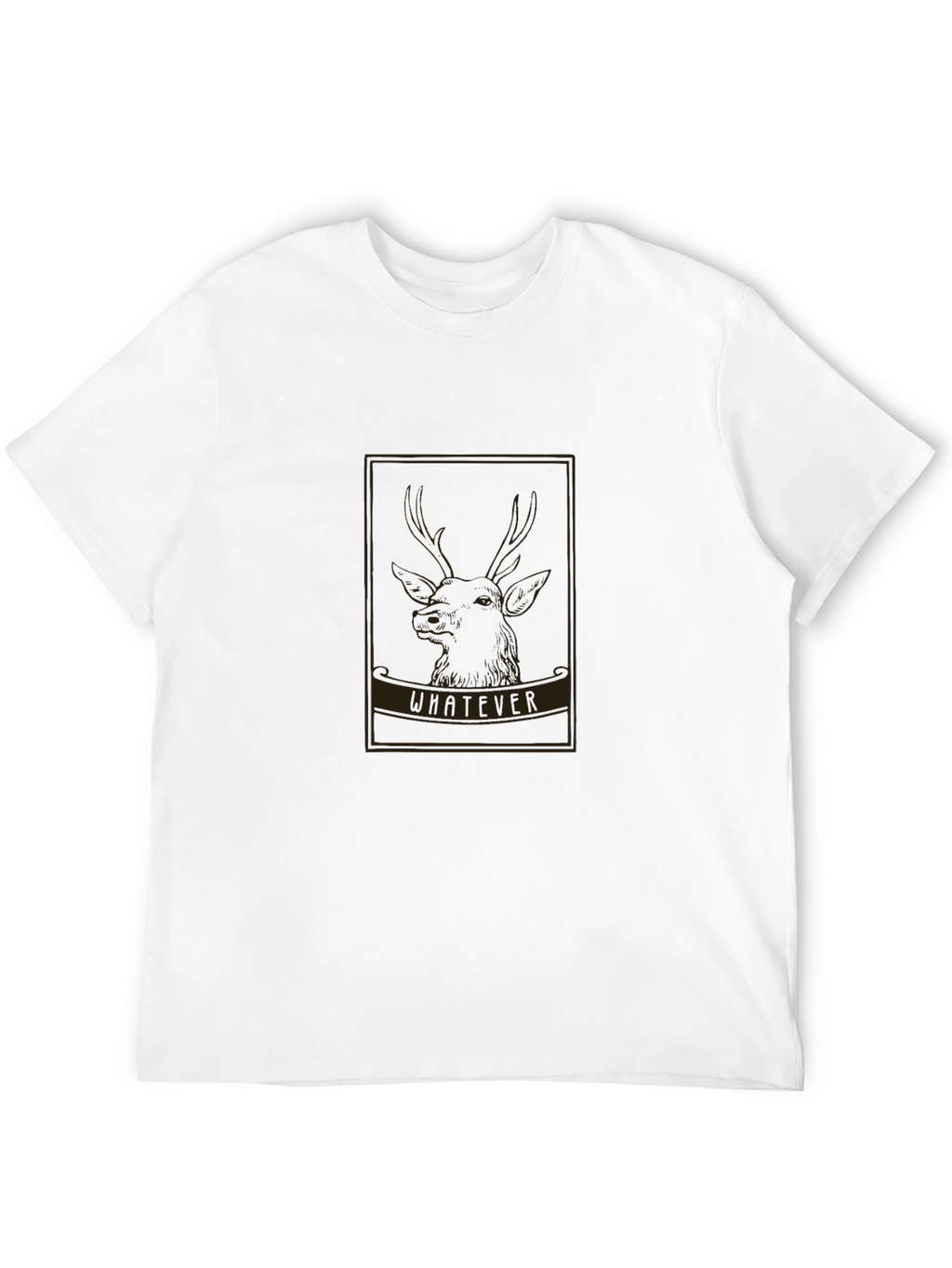 Whatever Deer Graphic Black T-Shirt