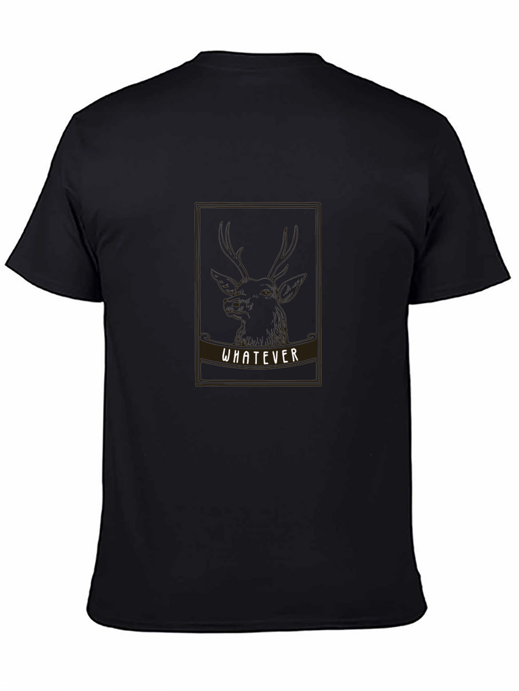 Whatever Deer Graphic Black T-Shirt
