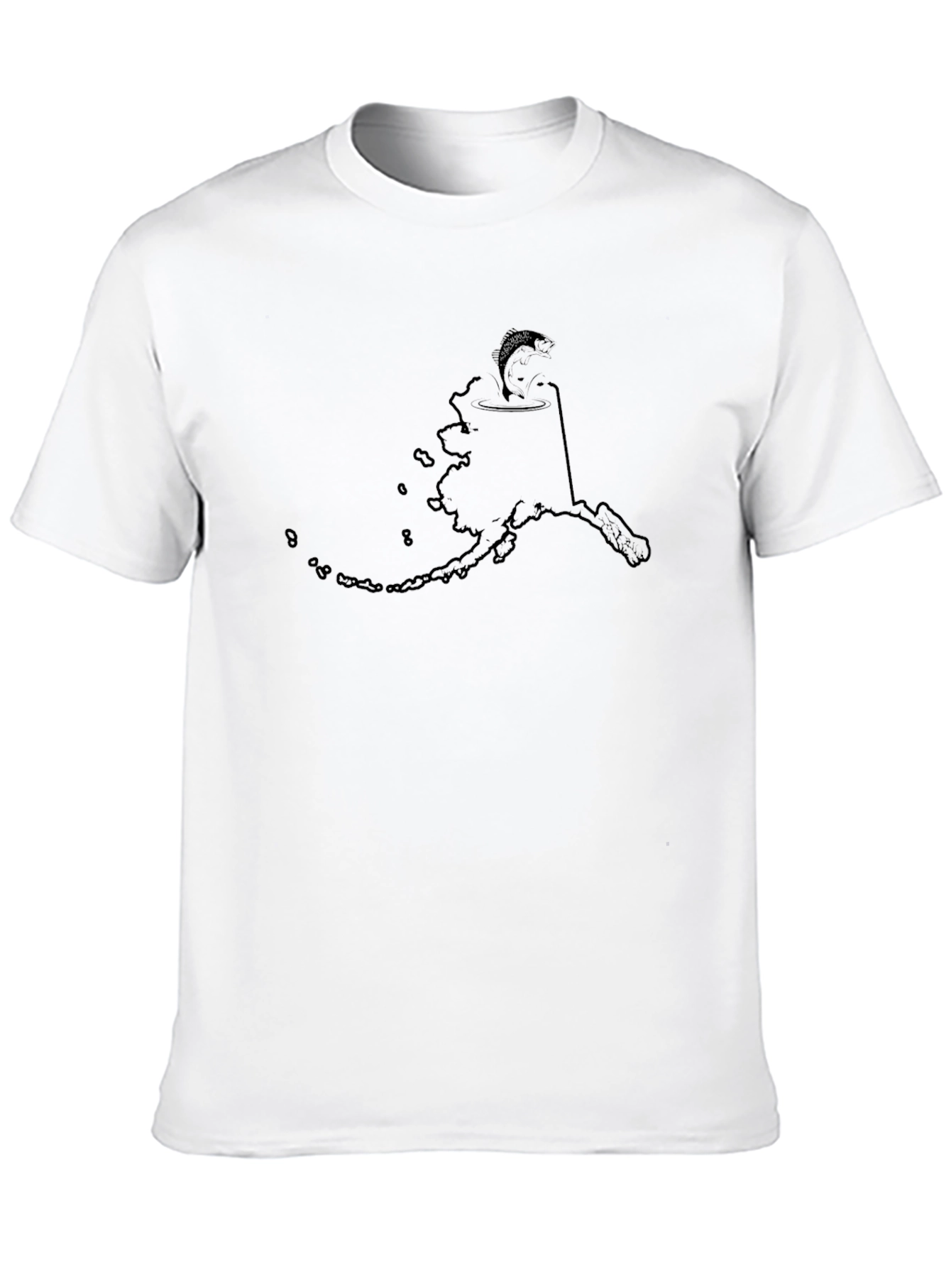 Alaska Outline Graphic T-Shirt - Mens Black Tee