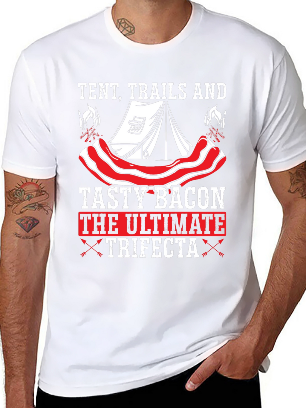Tent Trails and Tasty Bacon T-Shirt