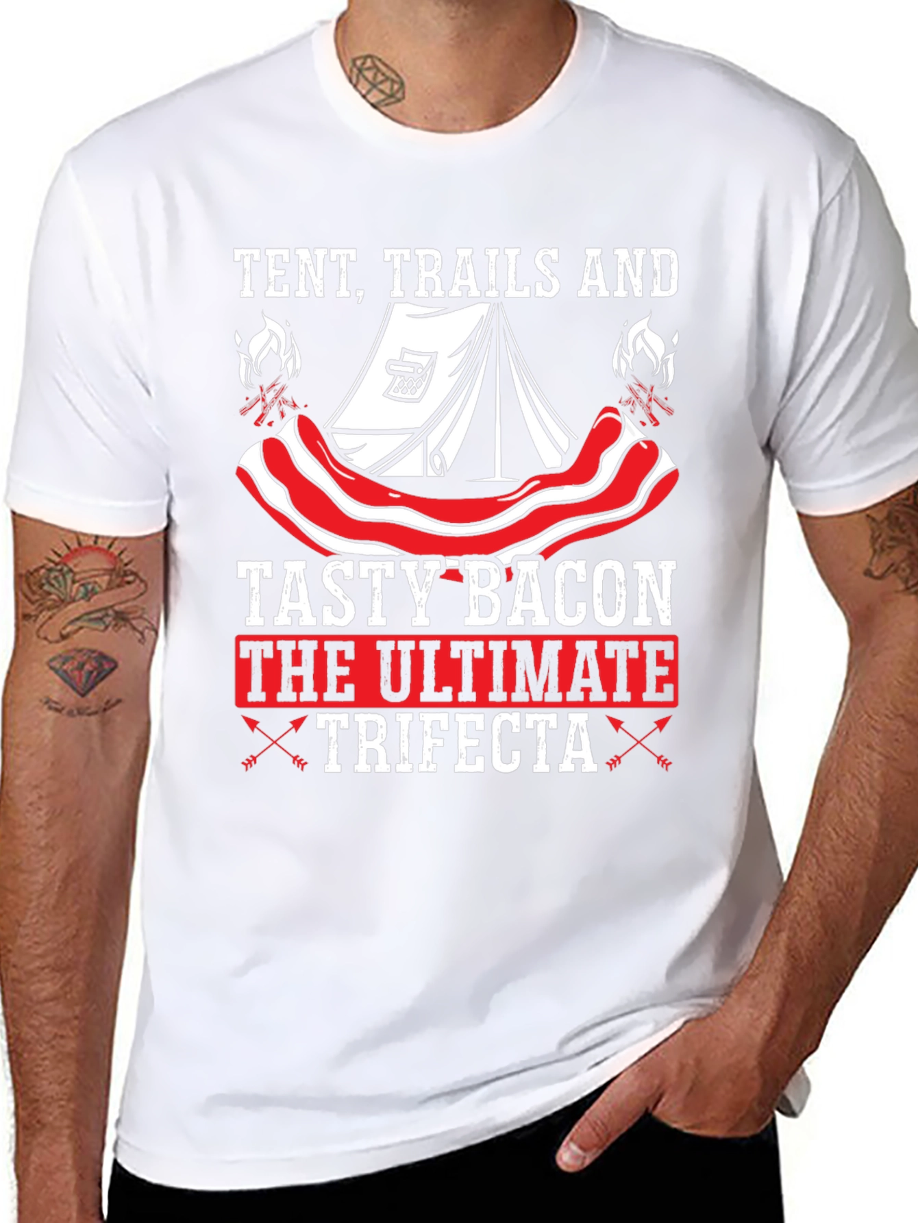 Tent Trails and Tasty Bacon T-Shirt