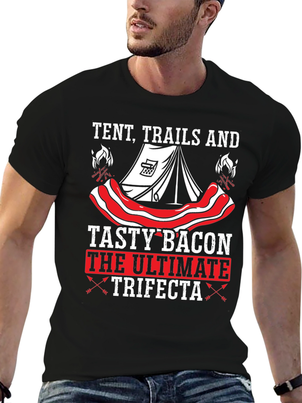Tent Trails and Tasty Bacon T-Shirt