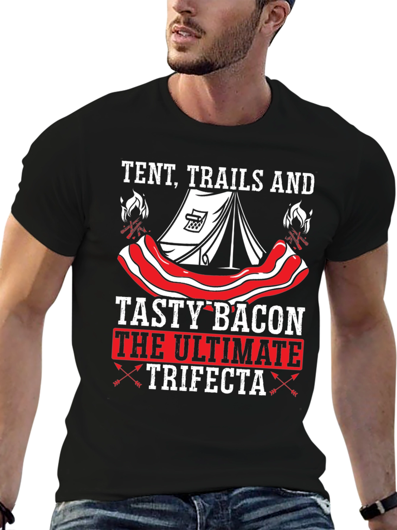 Tent Trails and Tasty Bacon T-Shirt