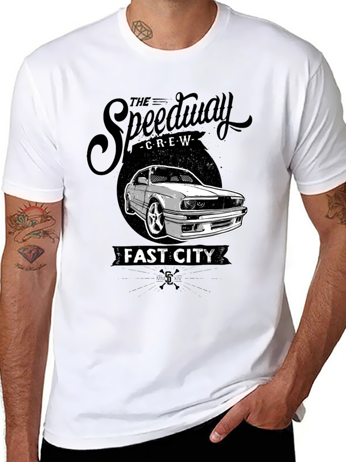 The Speedway Crew Fast City Black T-Shirt