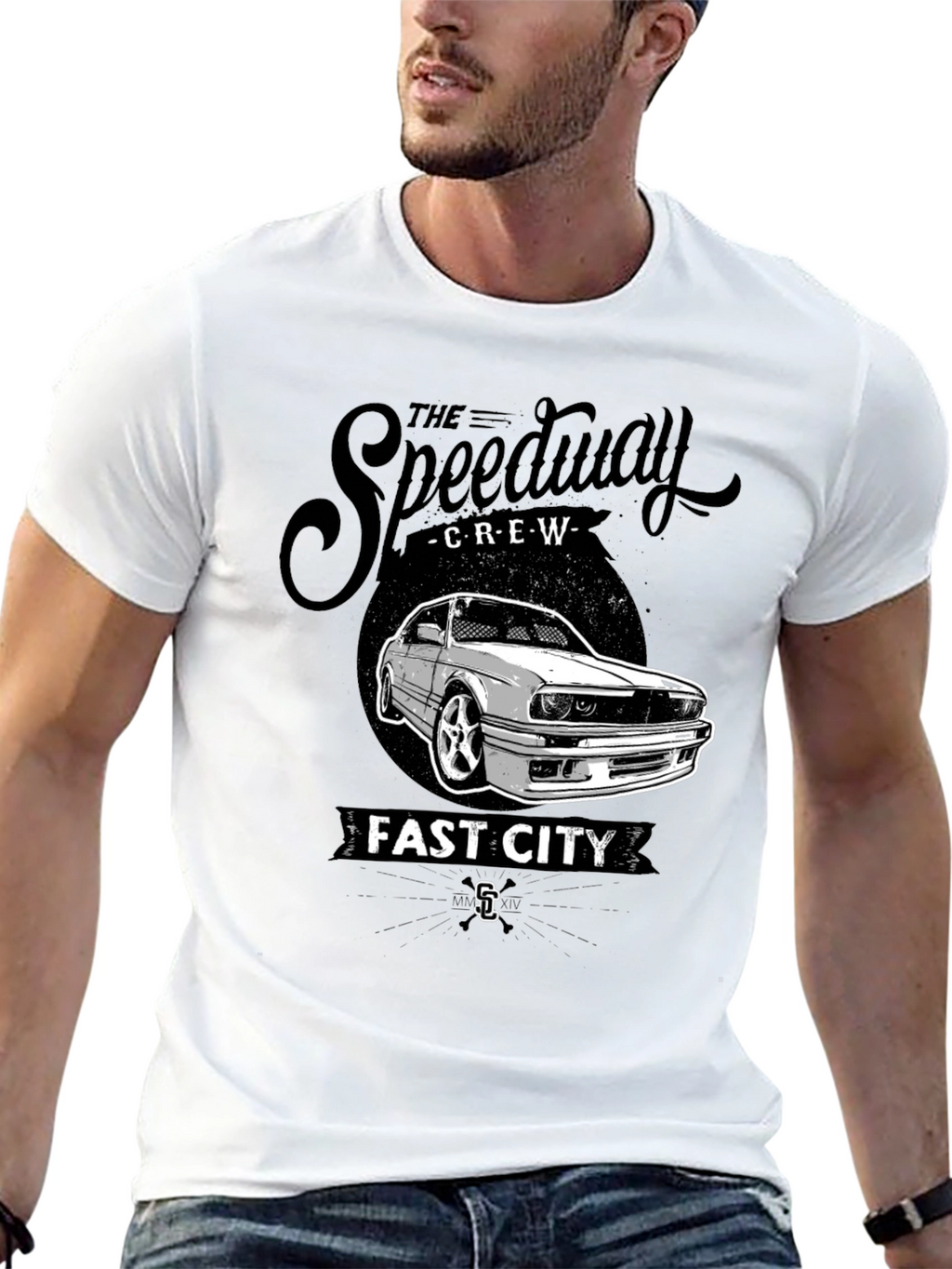 The Speedway Crew Fast City Black T-Shirt