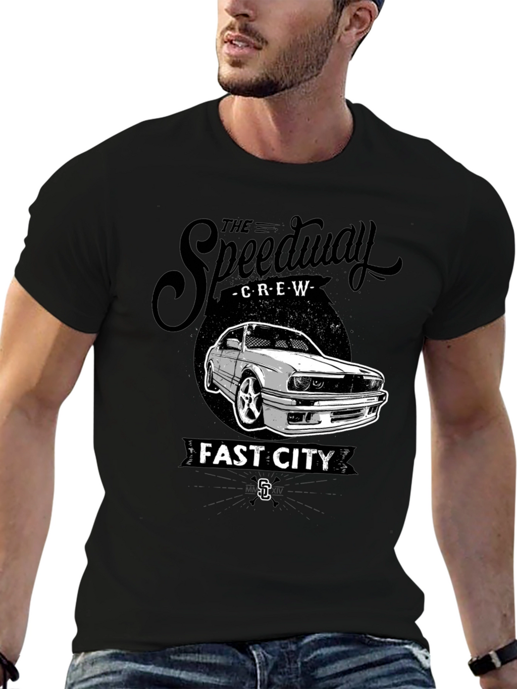The Speedway Crew Fast City Black T-Shirt