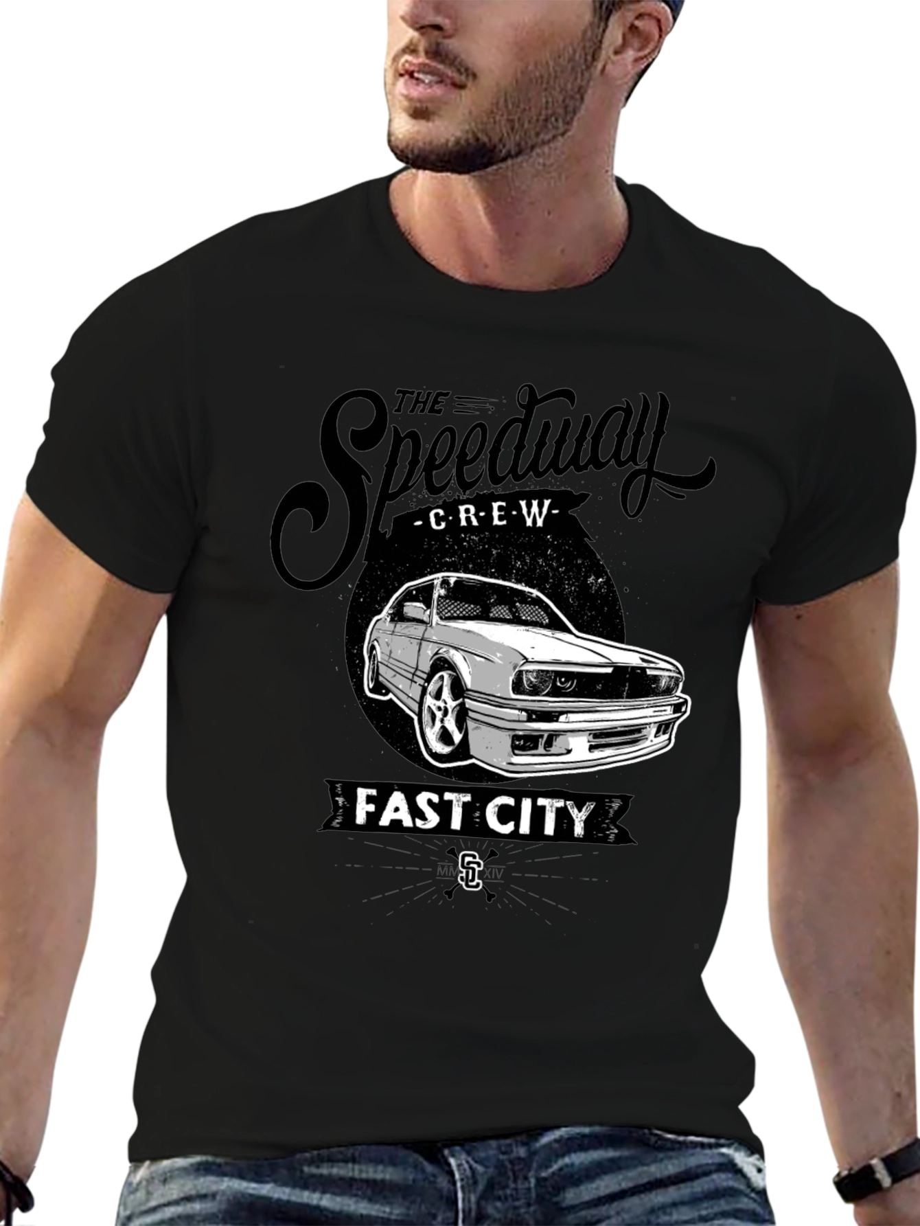 The Speedway Crew Fast City Black T-Shirt