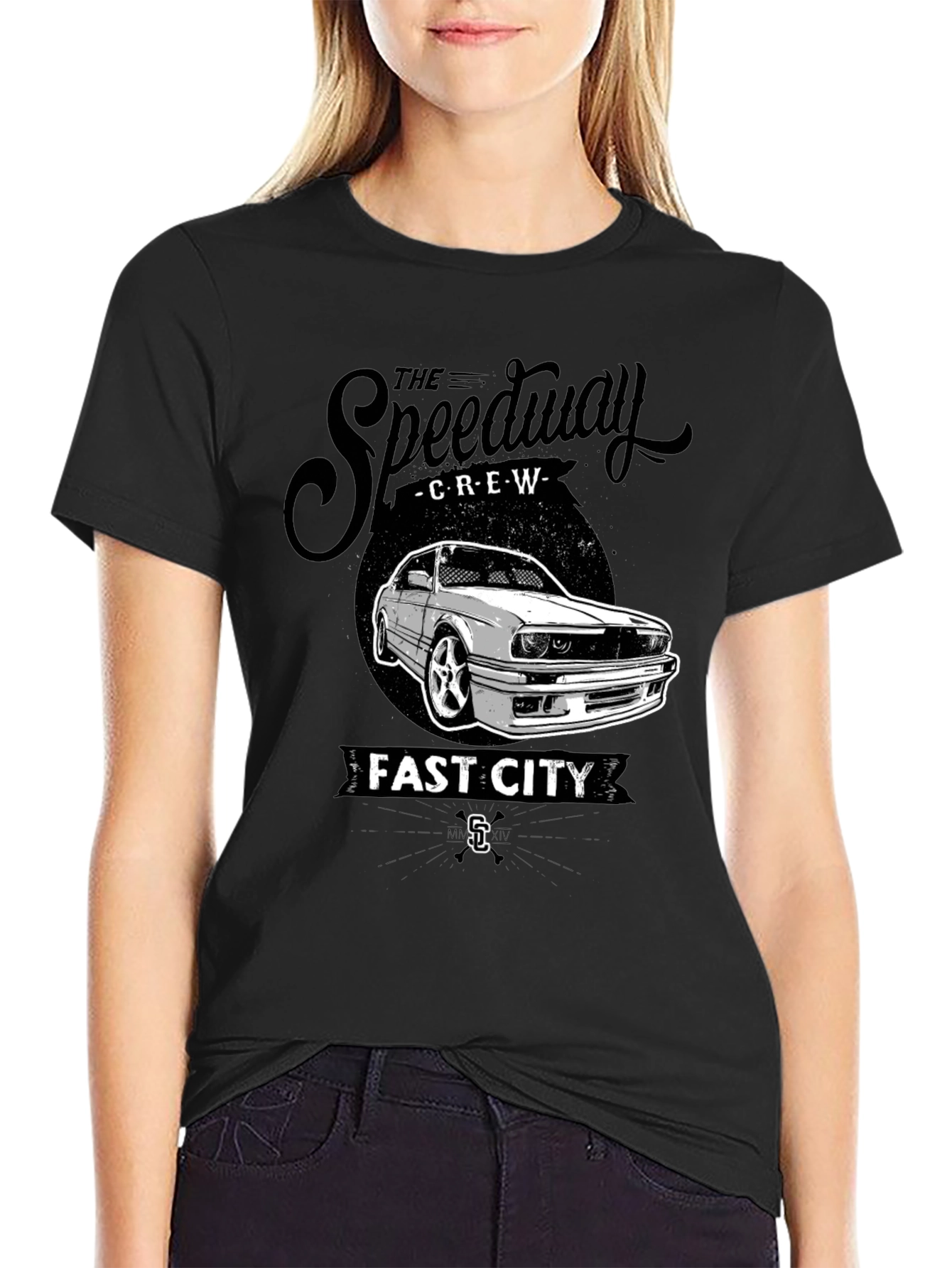 The Speedway Crew Fast City Black T-Shirt