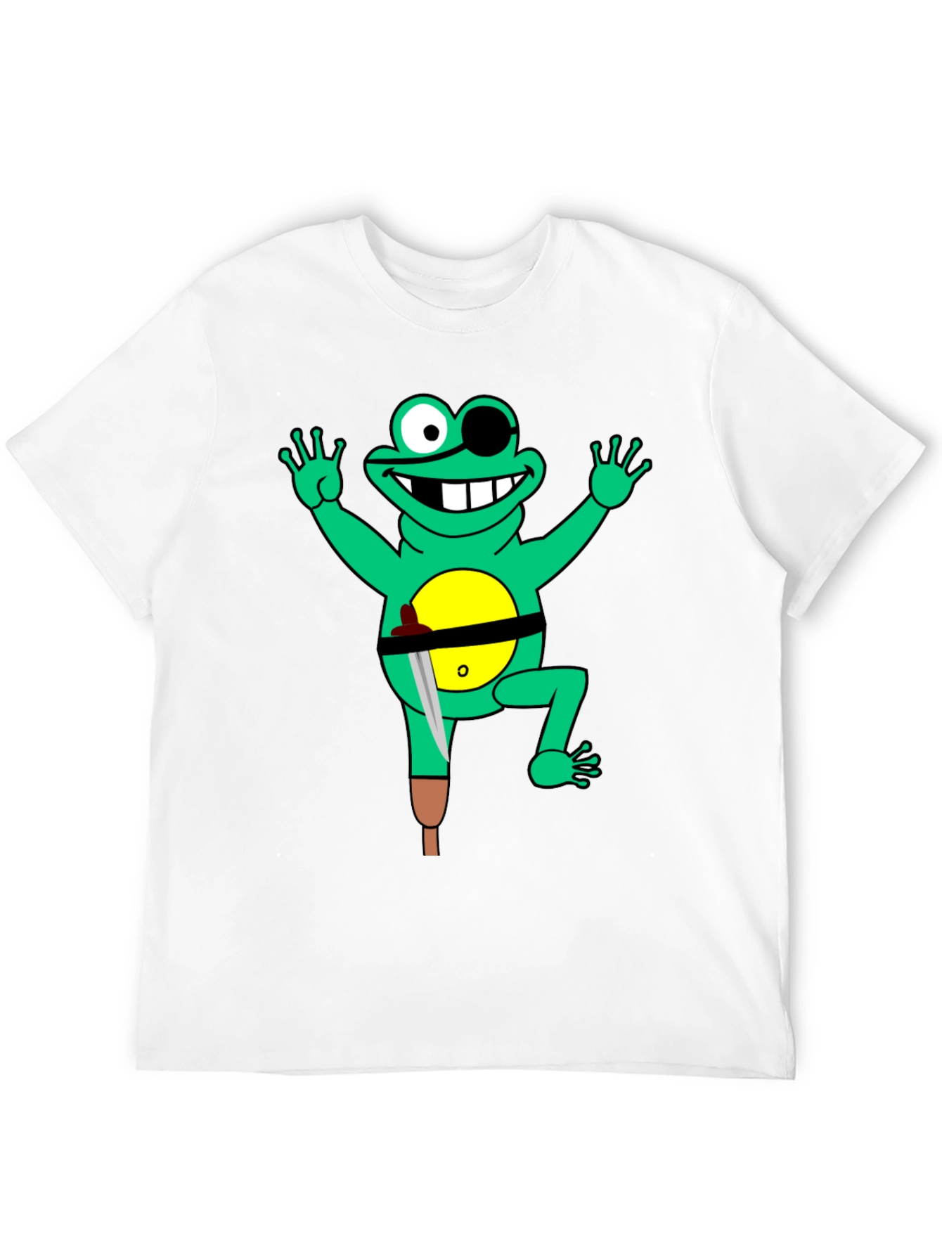 Pirate Frog Graphic Tee - Black Cotton Shirt
