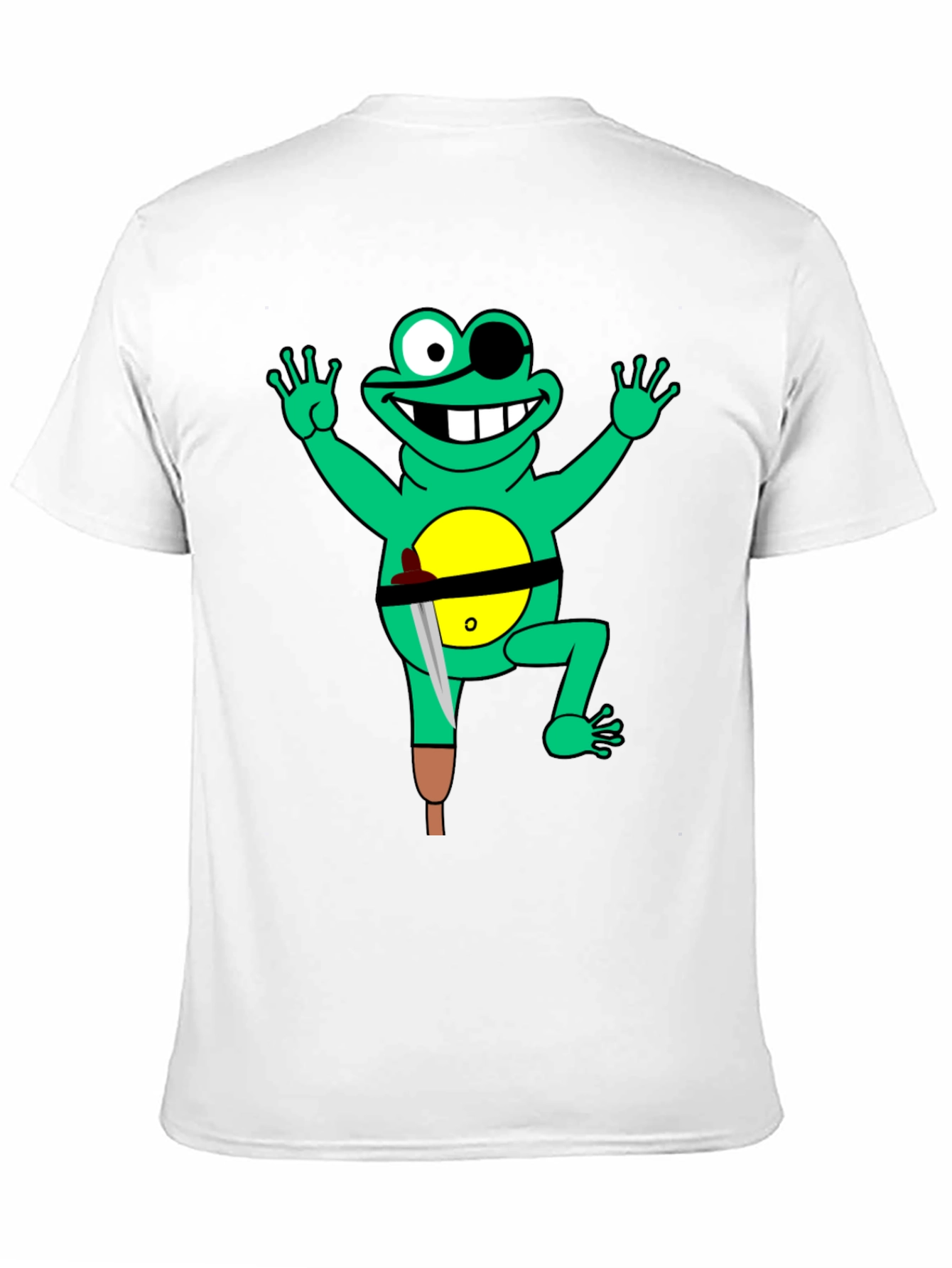 Pirate Frog Graphic Tee - Black Cotton Shirt